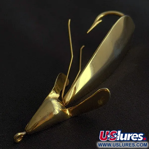 Vintage   Weedless Panther Martin Weed Wing, 2/5oz gold fishing spoon #23129
