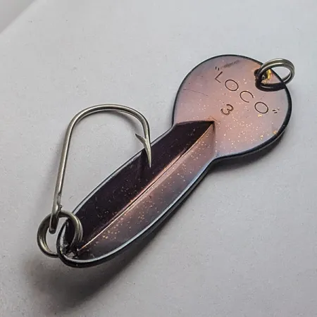 Vintage Luhr Jensen Glen Evans Loco 3, 3/5oz Black/holo fishing spoon #23132