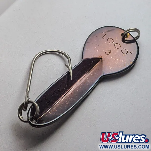 Vintage  Luhr Jensen Glen Evans Loco 3, 3/5oz Black/holo fishing spoon #23132