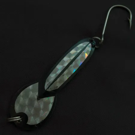 Vintage Luhr Jensen Glen Evans Loco 3, 3/5oz Black/holo fishing spoon #23132