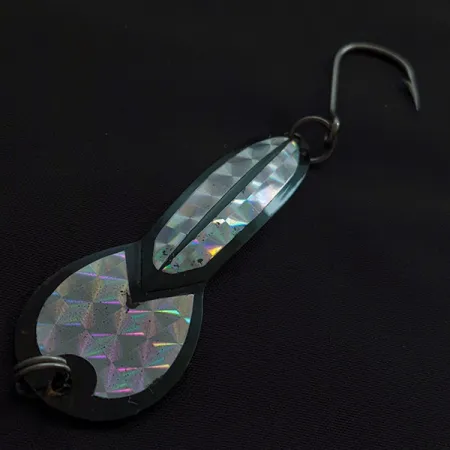 Vintage Luhr Jensen Glen Evans Loco 3, 3/5oz Black/holo fishing spoon #23132