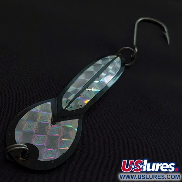 Vintage  Luhr Jensen Glen Evans Loco 3, 3/5oz Black/holo fishing spoon #23132