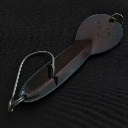 Vintage Luhr Jensen Glen Evans Loco 3, 3/5oz Black/holo fishing spoon #23132