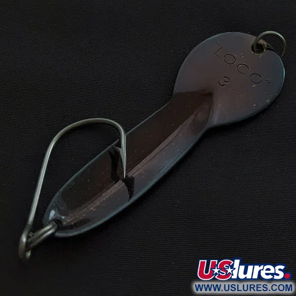 Vintage  Luhr Jensen Glen Evans Loco 3, 3/5oz Black/holo fishing spoon #23132