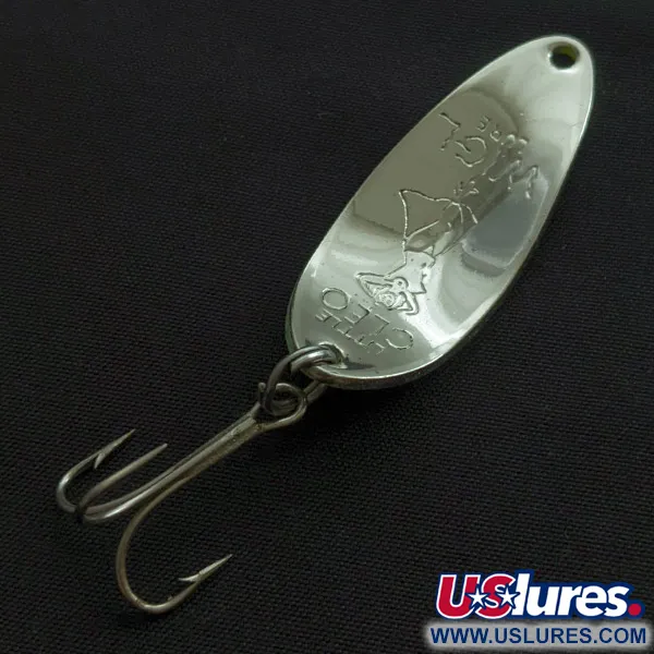 Vintage  Seneca Little Cleo (Hula Girl), 1/3oz nickel/yellow/red fishing spoon #23134