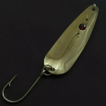 Vintage Red Eye Lures Red Eye Evil Eye, 2/5oz gold/red fishing spoon #23135