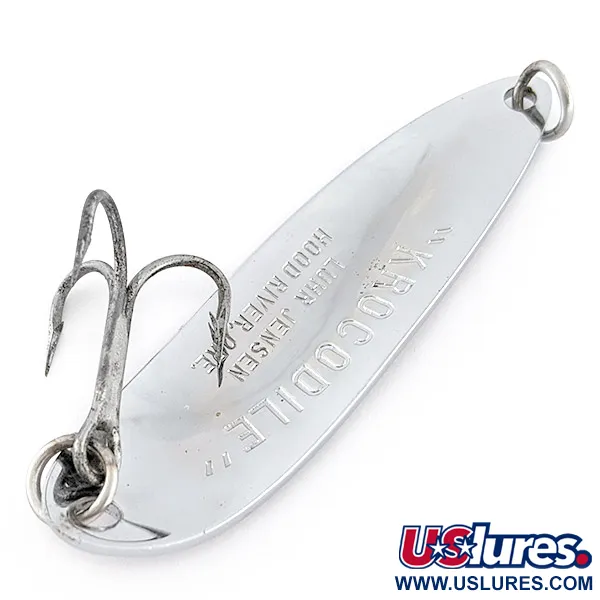 Vintage  Luhr Jensen Krocodile #5, 1oz nickel/red fishing spoon #23160