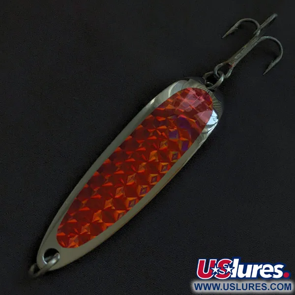 Vintage  Luhr Jensen Krocodile #5, 1oz nickel/red fishing spoon #23160