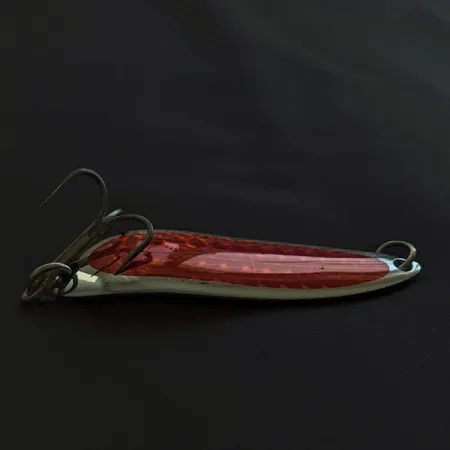 Vintage Luhr Jensen Krocodile #5, 1oz nickel/red fishing spoon #23160
