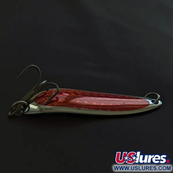 Vintage  Luhr Jensen Krocodile #5, 1oz nickel/red fishing spoon #23160