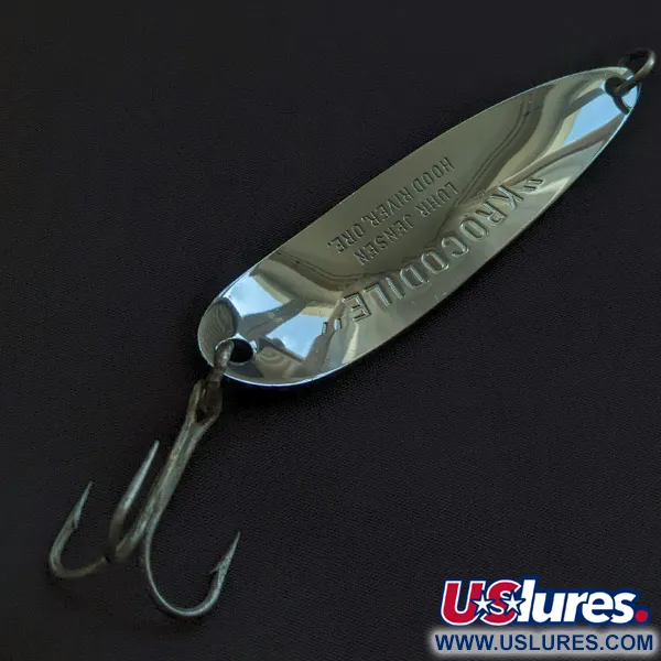 Vintage  Luhr Jensen Krocodile #5, 1oz nickel/red fishing spoon #23160