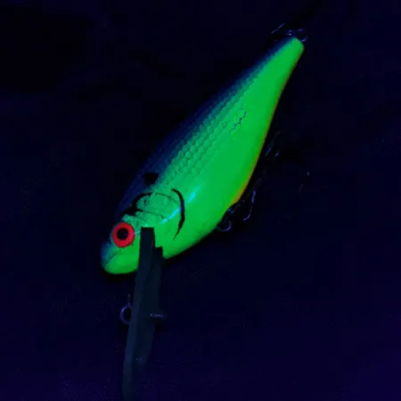 Vintage Cotton Cordell CC Shad Deep, chartreuse fishing lure #23169