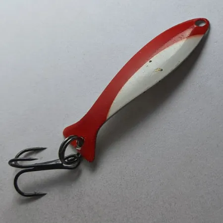 Vintage Worth Fly Rod Demon , 3/64oz red/white/nickel fishing spoon #23172