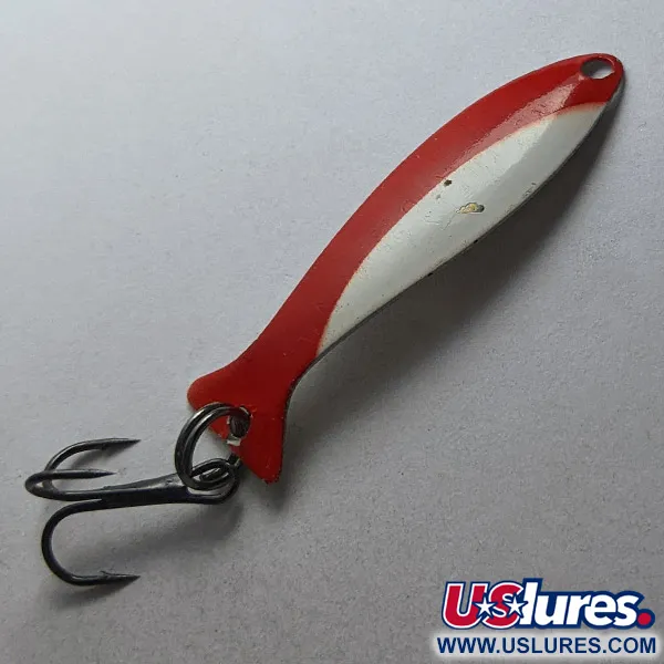 Vintage   Worth Fly Rod Demon , 3/64oz red/white/nickel fishing spoon #23172