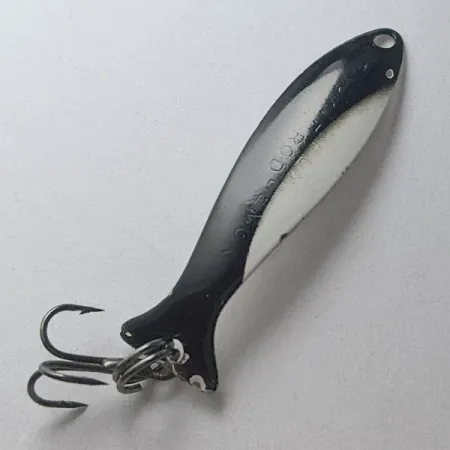 Vintage Worth Fly Rod Demon, 3/64oz black/white/nickel fishing spoon #23173