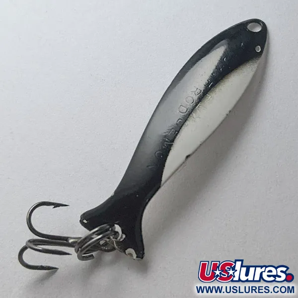 Vintage   Worth Fly Rod Demon, 3/64oz black/white/nickel fishing spoon #23173