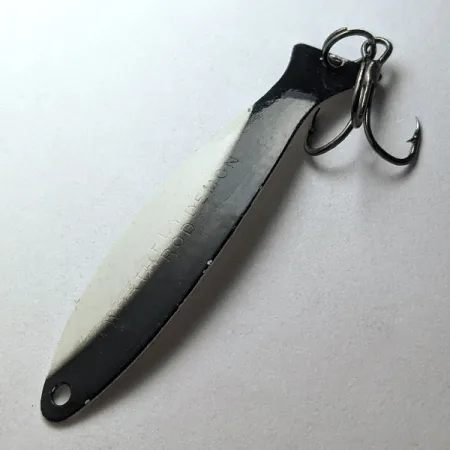 Vintage Worth Fly Rod Demon, 3/32oz black/white/nickel fishing spoon #23175
