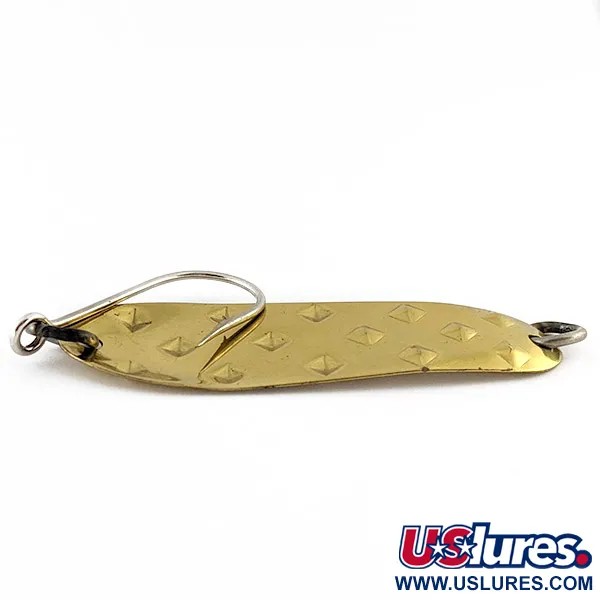 Vintage Luhr Jensen Alpena Diamond, 1/4oz gold fishing spoon #23180