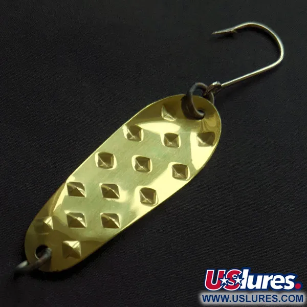 Vintage Luhr Jensen Alpena Diamond, 1/4oz gold fishing spoon #23180