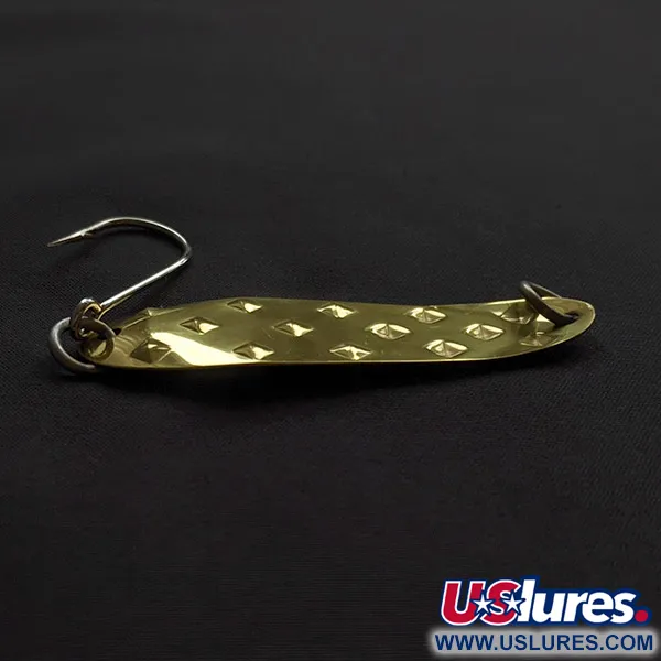 Vintage Luhr Jensen Alpena Diamond, 1/4oz gold fishing spoon #23180