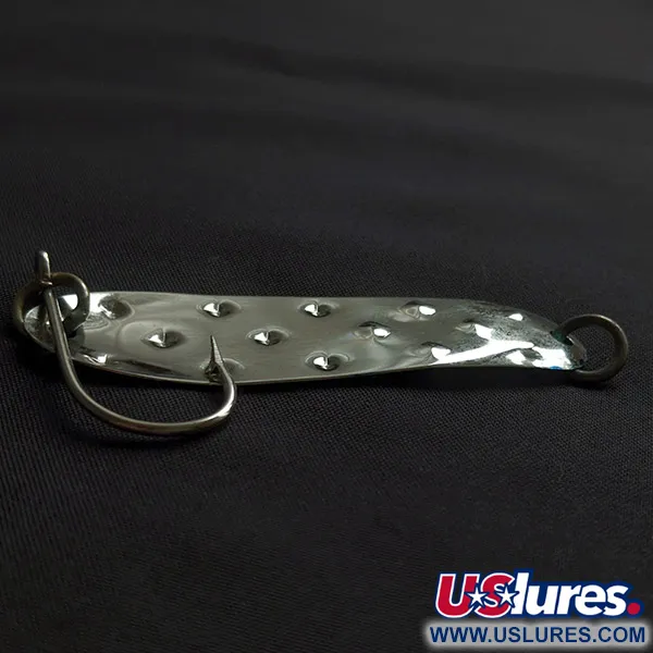 Vintage   Luhr Jensen Alpena Diamond, 1/4oz nickel/blue fishing spoon #23181