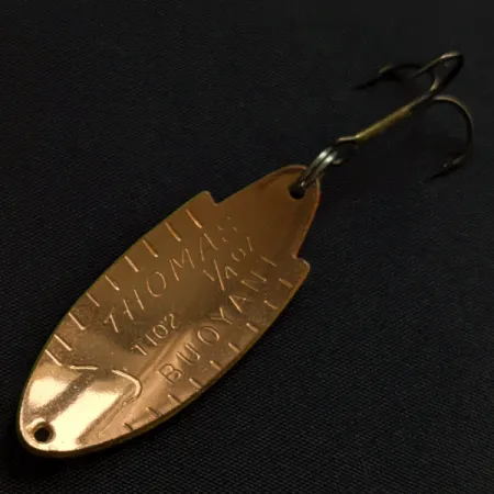 Vintage Thomas Buoyant, 1/4oz уellow trout/copper fishing spoon #23188