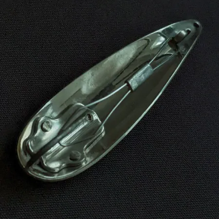 Vintage Weedless Bait Company FISHTRAP, 1/3oz red/white/nickel fishing spoon #23191