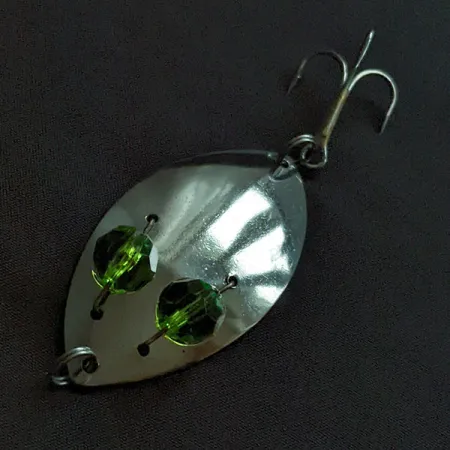 Vintage Kmart Kresge, 1/3oz nickel/green fishing spoon #23193