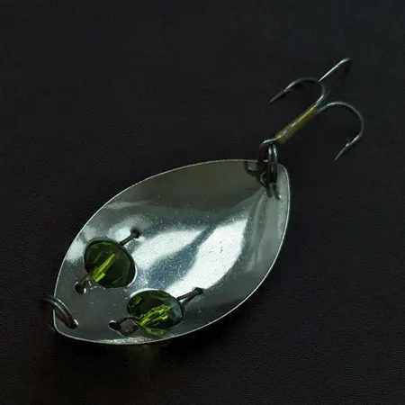 Vintage Kmart Kresge, 1/3oz nickel/green fishing spoon #23193