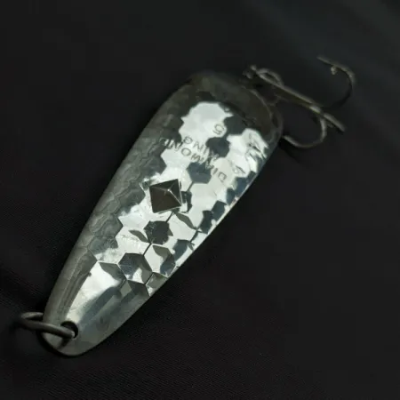 Vintage Luhr Jensen Diamond King 5, 1/2oz nickel fishing spoon #23198