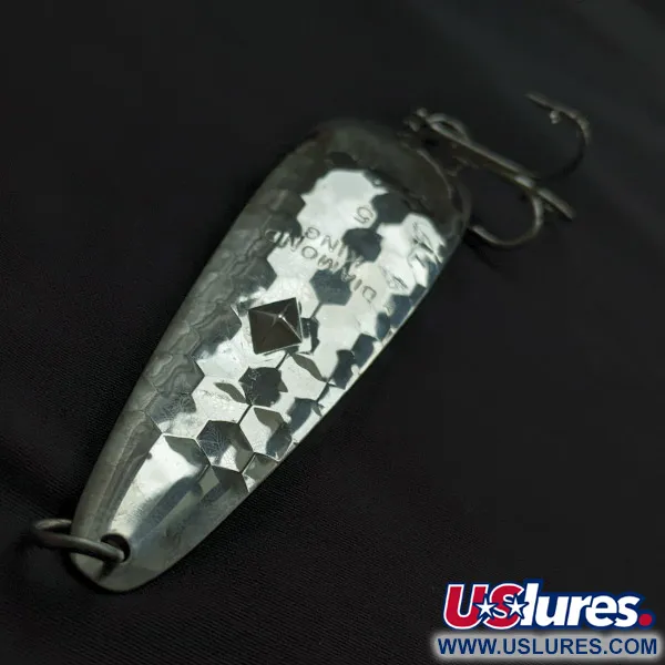Vintage   Luhr Jensen Diamond King 5, 1/2oz nickel fishing spoon #23198