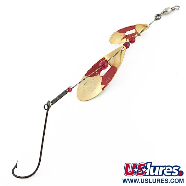 Vintage  Marathon Bait Company Marathon June-Bug Tandem Spinner, 1/4oz nickel/red spinning lure #23202