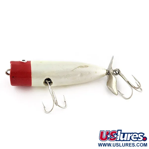 Vintage  Burke Flexo-Products  Burke Pop Top, 1/2oz red head fishing lure #23204