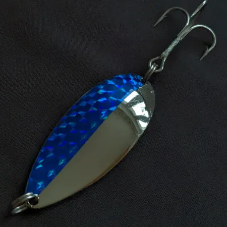 Vintage Seneca Little Cleo (Hula Girl), 3/4oz nickel/blue fishing spoon #23208