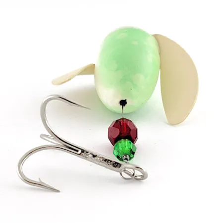 Vintage Yakima Bait Worden's Spin-n-Glo Glow, 1/4oz green Glow - glows in the dark spinning lure #23210