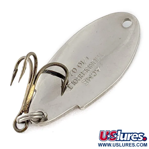 Vintage   Acme Thunderbolt, 1/8oz nickel/blue fishing spoon #23213