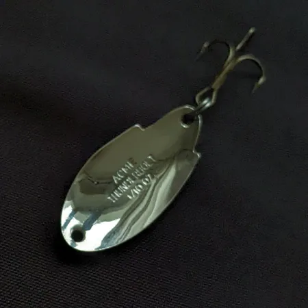 Vintage Acme Thunderbolt, 1/8oz nickel/blue fishing spoon #23213