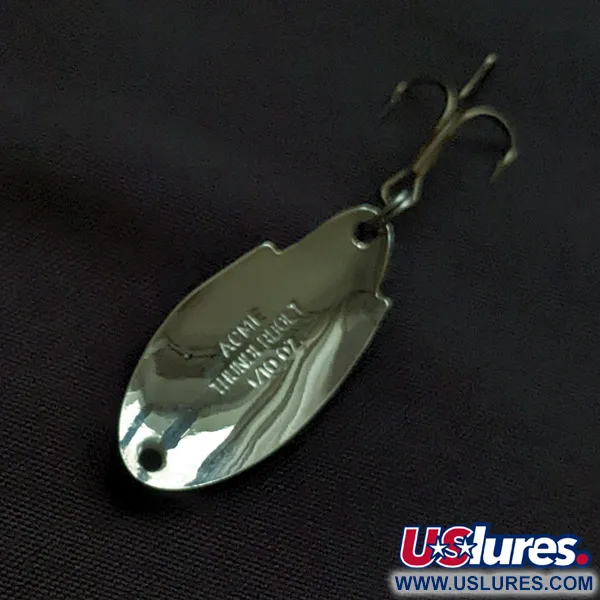 Vintage   Acme Thunderbolt, 1/8oz nickel/blue fishing spoon #23213