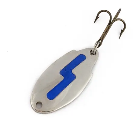 Vintage Acme Thunderbolt, 1/8oz nickel/blue fishing spoon #23213