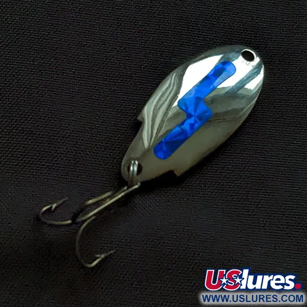 Vintage   Acme Thunderbolt, 1/8oz nickel/blue fishing spoon #23213