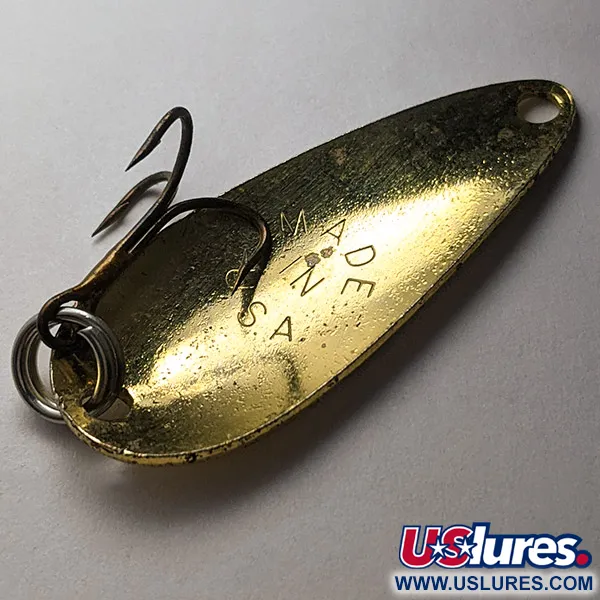 Vintage   Worth Chippewa Steel Spoon , 3/16oz gold fishing spoon #23214