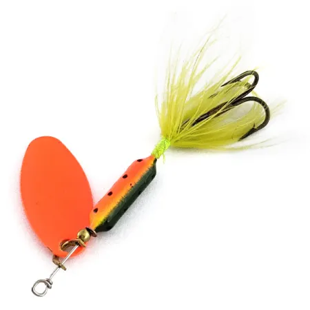 Vintage Yakima Bait Worden’s Original Rooster Tail, 1/8oz Fire tiger spinning lure #23216