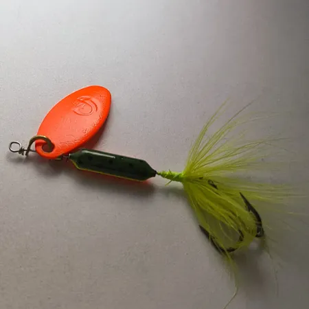 Vintage Yakima Bait Worden’s Original Rooster Tail, 1/8oz Fire tiger spinning lure #23216