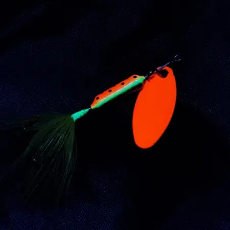 Vintage Yakima Bait Worden’s Original Rooster Tail, 1/8oz Fire tiger spinning lure #23216