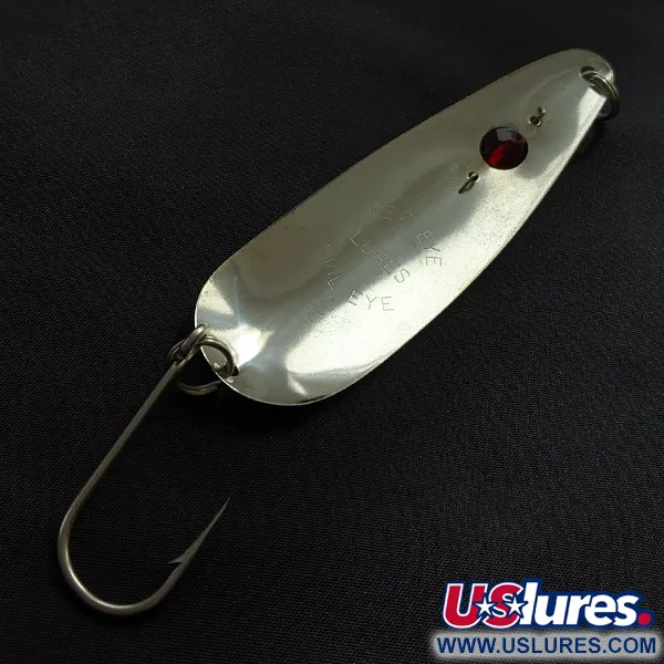 Vintage  Red Eye Lures Red Eye Evil Eye, 1/3oz yellow/green/nickel fishing spoon #23219