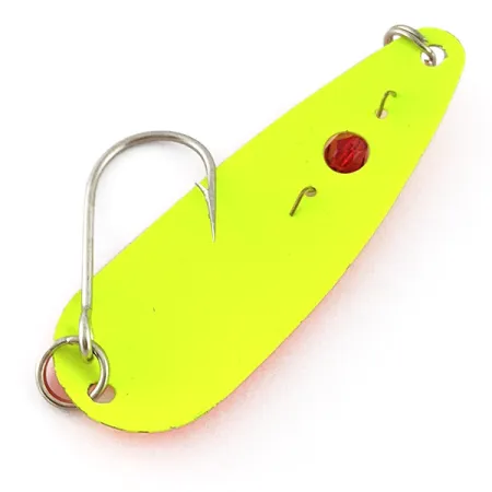 Vintage Red Eye Lures Red Eye Evil Eye, 3/16oz yellow/orange fishing spoon #23220