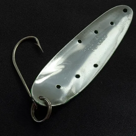 Vintage Holey Angel FL-3000 UV, 1/4oz nickel/green UV fishing spoon #23228