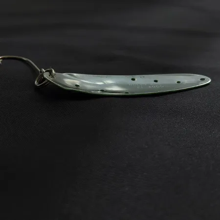 Vintage Holey Angel FL-3000 UV, 1/4oz nickel/green UV fishing spoon #23228