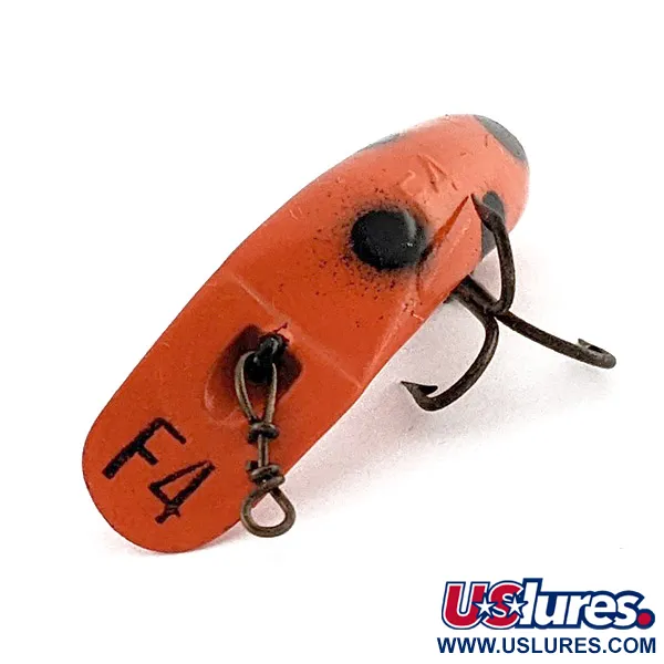 Vintage  Helin Tackle FlatFish F4, 3/64oz red dot fishing lure #23243