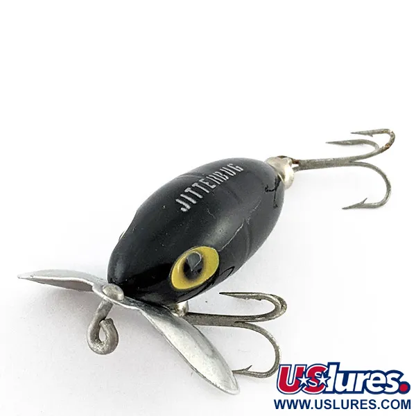 Vintage   Fred Arbogast Jitterbug, 1/4oz Black fishing lure #23245